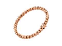 Fope Eka Flex'It Armband   schmal Roségold 1 Ronde mit Brillanten 0,17ct M flexibel – Armschmuck Armband aus 750 Rotgold. – Ansicht 2