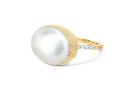 Nanis Nanis Boules DolceVita Large Ring Gelbgold mit Perlmutt und Brillanten – Ringe Ring mit Besatz aus 750 Gelbgold.