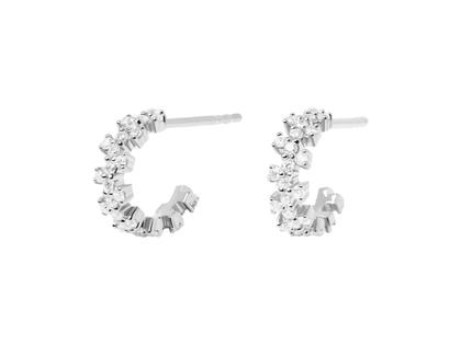 PDPAOLA Creolen "Little Crown" Silber mit Zirkonias – Ohrschmuck Creolen aus 925 Silber.