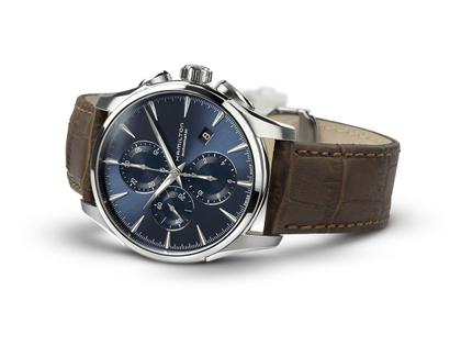 Hamilton Jazzmaster Auto Chrono Edelstahl blaues Zifferblatt 
