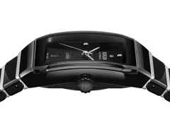Rado Anatom Automatik Keramik 32,5mm schwarzes Zifferblatt schwarzes Keramikband – Damenuhren Uhr mit Datum aus Edelstahl und Keramik. Das Gehäuse ist rechteckig und schwarz. Das Keramikarmband ist schwarz. Das Zifferblatt ist ein Index in schwarz. – Ansicht 3