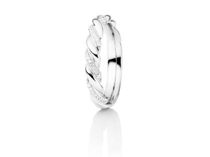 Capolavoro Fantasia Ring Weißgold gedreht mit Brillanten 0,150ct – Ringe Ring mit Besatz aus 750 Weißgold.