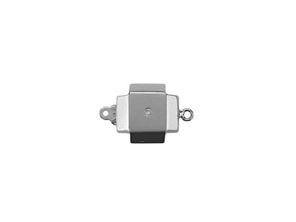 Schoeffel Schließe "Viereck" Weißgold mit Brillanten 0,030ct – Anhänger Collier Schließe in silber und aus 750 Weißgold.