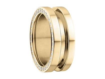 Bering Arctic Symphony Außenring schmal Zirkonia seitlich Edelstahl IP Gelb – Ringe Ring mit Besatz aus Edelstahl, IP beschichtet und und .