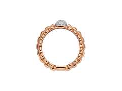 Fope Eka Tiny Ring schmal Roségold mit Diamanten Pave – Ringe Ring mit Besatz aus 750 Rotgold, 750 Weißgold und und . – Ansicht 2