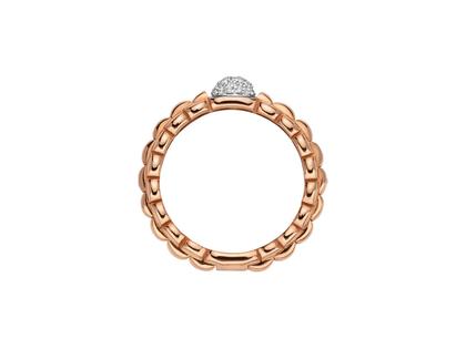 Fope Eka Tiny Ring schmal Roségold mit Diamanten Pave – Ringe Ring mit Besatz aus 750 Rotgold, 750 Weißgold und und . – Ansicht 2