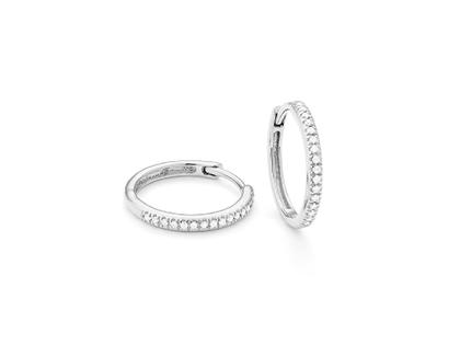 Facet Classic Express Creolen Weißgold mit Brillanten 0,12ct – Ohrschmuck Creolen aus 750 Weißgold.