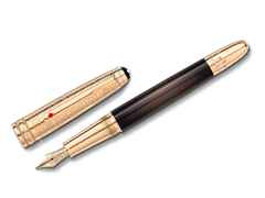 Montblanc Around the World in 80 Days Doué Classique Füllfederhalter dunkelgrau – Schreibgeräte Füllfederhalter in grau und aus Edelharz, Metall, platiniert und vergoldet.