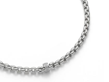 Fope FlexIt Collier breit Pave Weißgold – Halsschmuck Collier aus 750 Weißgold.