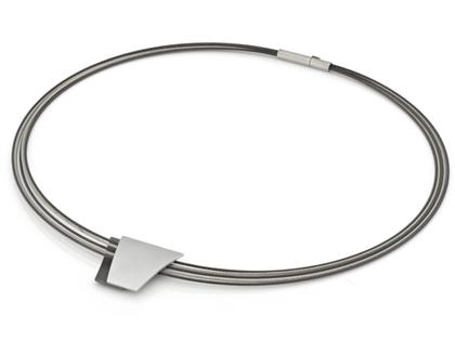 Step by Step Collier Edelstahl natur/anthrazit Aluminium silber und grau – Halsschmuck Collier aus Aluminium, Edelstahl und und .