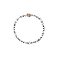 Fope Eka Tiny Armband Weißgold schmal mit Brillanten – Armschmuck Armband aus 750 Weißgold. – Ansicht 2