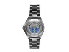 UMF Ruhla U-Boot U-17 Automatik Edelstahl 43mm blaues Zifferblatt Metallband limitiert – Herrenuhren Uhr ohne Datum aus Edelstahl und Keramik. Das Gehäuse ist rund und silber. Das Edelstahlarmband ist silber. Das Zifferblatt ist ein Index in blau. – Ansicht 2
