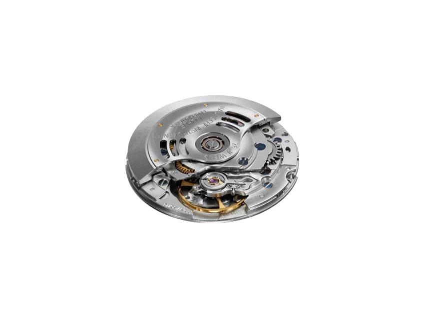 Mühle Glashütte Panova Grün Automatik Edelstahl 40mm anthrazitfarbenes Lederband – Herrenuhren Uhr ohne Datum aus Edelstahl und Leder. Das Gehäuse ist rund und silber. Das Lederarmband ist grau. Das Zifferblatt ist ein Index in grün. – Ansicht 3