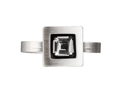 Nordform Design 04 Damenring mit Bergkristall – Ringe Ring mit Besatz aus 925 Silber.