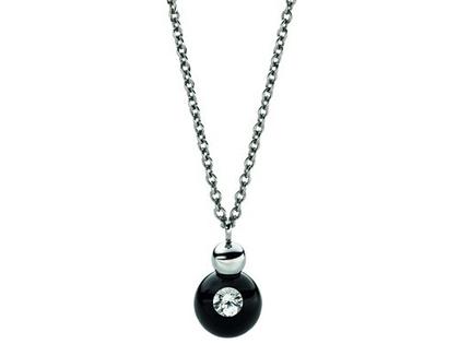 Schmuckwerk Glasklar Kugel Collier Edelstahl – Halsschmuck Kette mit Anhänger aus Edelstahl.