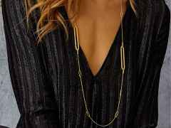 Nanis Libera Collier Gelbgold lang – Halsschmuck Collier aus 750 Gelbgold. – Ansicht 5