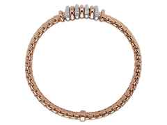 Fope Panorama Armband  mit 9 Ronden  Rosegold mit Brillanten – Armschmuck Armband aus 750 Rotgold. – Ansicht 2