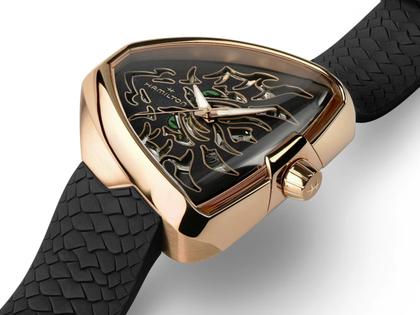 Hamilton Ventura Elvis80 Skeleton Dragon Auto Edelstahl roségold 