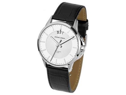 Jacques Lemans Quarz Sydney Edelstahl weiß Lederband – Herrenuhren Uhr mit Datum aus Edelstahl. Das Gehäuse ist rund und silber. Das Lederarmband ist schwarz. Das Zifferblatt ist ein Index in weiß.