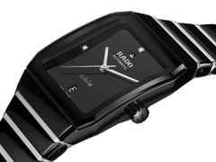 Rado Anatom Automatik Keramik 32,5mm schwarzes Zifferblatt schwarzes Keramikband – Damenuhren Uhr mit Datum aus Edelstahl und Keramik. Das Gehäuse ist rechteckig und schwarz. Das Keramikarmband ist schwarz. Das Zifferblatt ist ein Index in schwarz. – Ansicht 2