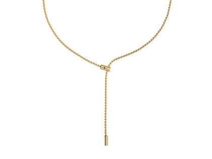 Fope Aria Y-Collier Gelbgold 41cm mit schwarzem Brillant 0,010ct – Halsschmuck Collier aus 750 Gelbgold.