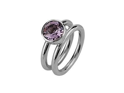 Georg Spreng Ring Ringelreihen Platin mit fliederfarbenem Amethyst 1,59ct – Ringe Ring mit Besatz aus 950 Platin.