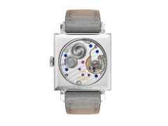 Nomos Glashütte Tetra Berliner Mischung Clärchen Handaufzug Edelstahl 29mm grünes Zifferblatt graues Lederband – Damenuhren Uhr ohne Datum aus Edelstahl. – Ansicht 3