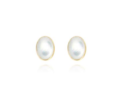 Nanis Nanis Boules DolceVita Medium Ohrstecker Gelbgold mit Perlmutt und Brillanten – Ohrschmuck Ohrhänger aus 750 Gelbgold.