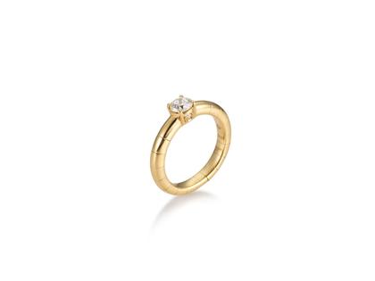 Silhouette Schmuck Tennis Flex Ring mit Brillant in Gelbgold – Ringe Ring mit Besatz aus 750 Gelbgold.