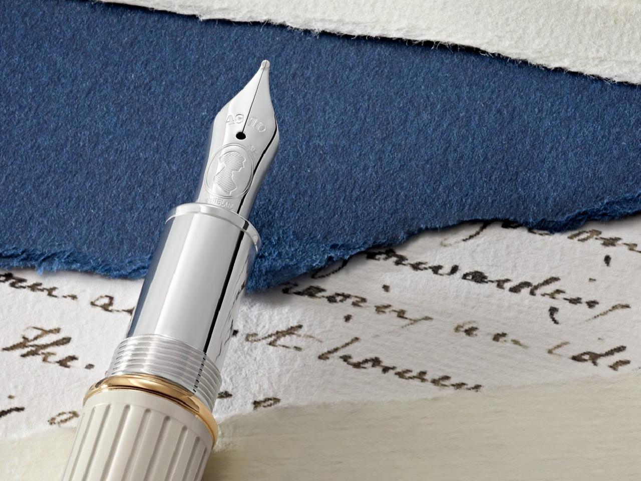 Montblanc Writers Edition                    2024: Jane Austen Limited Edition Füllfederhalter M – Schreibgeräte Füllfederhalter in beige und aus 750 Gelbgold, Edelharz, Metall, platiniert, rhodiniert und vergoldet. – Ansicht 5