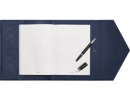 Montblanc Edition Unicef  2017 Augmented Paper - digitale Schreibunterlage – Lederwaren Leder Schreibmappe in schwarz und aus Edelharz, Leder und platiniert.