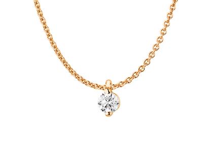 N1 Diamonds Kette mit Anhänger 2er Krappe Rosegold 0,20ct – Halsschmuck Kette mit Anhänger aus 585 Rotgold.