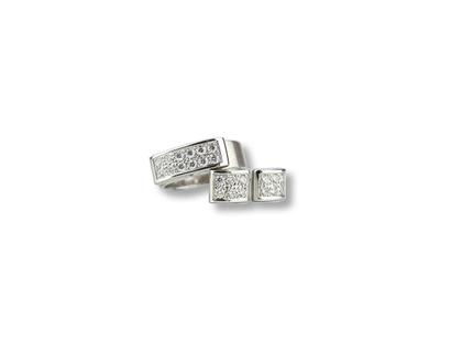 Cédé Set aus Ring und Ohrsteckern Weißgold Brillanten – Ohrschmuck Ohrstecker aus 750 Weißgold.