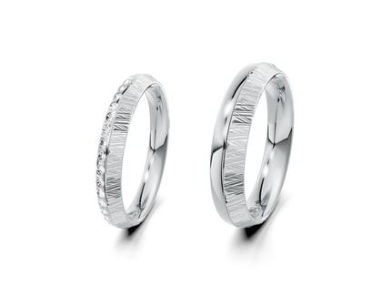Niessing Trauringpaar Moon Platin 4,0mm Gloss – Ringe Trauring mit Besatz in silber und aus 950 Platin.
