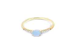 Nanis Dancing in the Rain Azure Ring Gelbgold Milky Aquamarin klein – Ringe Ring mit Besatz aus 750 Gelbgold.