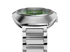 Rado DiaStar Original Automatik Ceramos 38 mm grün Edelstahlband – Herrenuhren Uhr mit Datum aus Edelstahl und Keramik. Das Gehäuse ist oval und silber. Das Edelstahlarmband ist silber. Das Zifferblatt ist ein Index in grün. – Ansicht 3