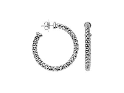 Fope Essentials Creole Weißgold  mittel – Ohrschmuck Creolen aus 750 Weißgold.
