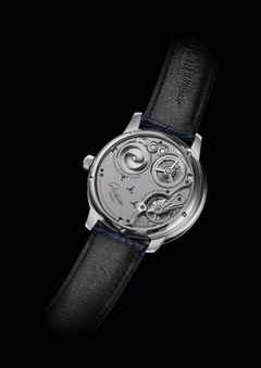 Glashütte Original Senator Chronometer Handaufzug Weißgold 42mm silbernes Zifferblatt blaues Lederband – Herrenuhren Uhr mit Datum aus 750 Weißgold und Leder. Das Gehäuse ist rund und silber. Das Lederarmband Kroko / Alligator ist blau. Das Zifferblatt ist römisch und silber. – Ansicht 6