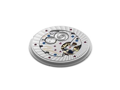 Nomos Glashütte Tangente 2date Handaufzug Edelstahl 38mm blaues Zifferblatt schwarzes Lederband Glasboden – Herrenuhren Uhr mit Datum aus Edelstahl und Leder. Das Gehäuse ist rund und silber. Das Lederarmband ist schwarz. Das Zifferblatt ist arabisch Index und blau. – Ansicht 11