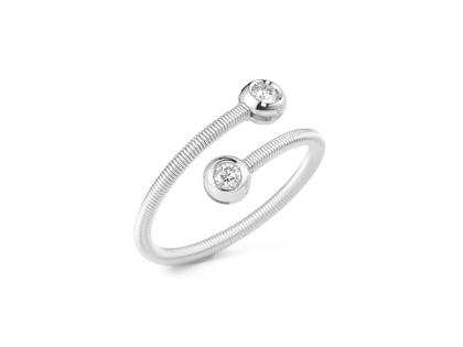 Silhouette Schmuck Ivy Ring Weißgold mit Brillanten 0,100ct – Ringe Ring mit Besatz aus 750 Weißgold.