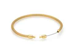 Jörg Heinz Flex-Armband Strumpfgeflecht Gelbgold 16cm mit Silikonkern für Wechselschließe – Armschmuck Armband in gelbgold und aus 750 Gelbgold und Kunststoff. – Ansicht 2