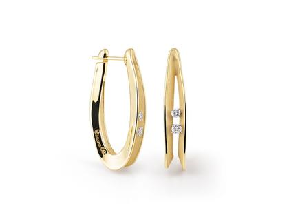 Cammilli Firenze Dune Creolen Yellow Sunrise mit Brillanten 0,340ct – Ohrschmuck Creolen aus 750 Gelbgold.