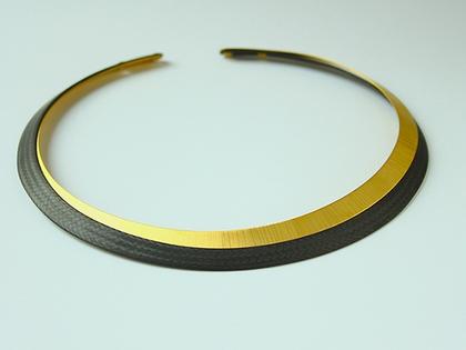 Maria Rzewuska Set 30 Collier Silber vergoldet mit Karbon – Halsschmuck Collier aus 925 Silber, Carbon und und .