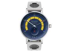 Nomos Glashütte Autobahn neomatik Automatik 41 mm Datum Director's Cut Limited Edition A7 – Herrenuhren Uhr mit Datum aus Edelstahl. Das Gehäuse ist rund und silber. Das Edelstahlarmband ist silber. Das Zifferblatt ist arabisch Index und blau. – Ansicht 2