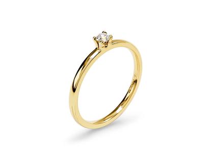 Niessing Amatis Ring mit Krappenfassung 1,5mm Gelbgold 0,08ct W si – Ringe Ring mit Besatz aus 750 Gelbgold.