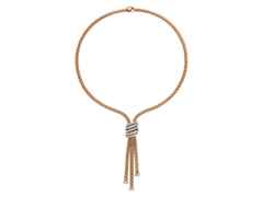 Fope FlexIt Solo Collier Roségold mit Brillanten Pave – Halsschmuck Collier aus 750 Rotgold.