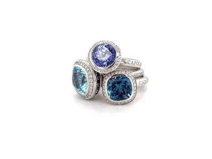 Capolavoro Twinkle Balloon Ring Medium Weißgold mit London Blue Topas und Brillanten – Ringe Ring mit Besatz aus 750 Weißgold. – Ansicht 3