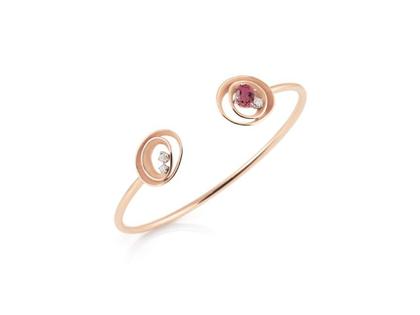 Cammilli Firenze Dune Solar Color Armreif Pink Champagne mit Brillanten 0,190ct – Armschmuck Armreif aus 750 Rotgold.