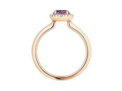 Capolavoro Espressivo Ring Roségold Amethyst klein – Ringe Ring mit Besatz in roségold und aus 750 Rotgold. – Ansicht 2