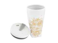 Meissen Coffee to Go Becher "Golden Onion Style" mit Manschette – Porzellanwaren Porzellandekoration in weiß und aus Porzellan. – Ansicht 3